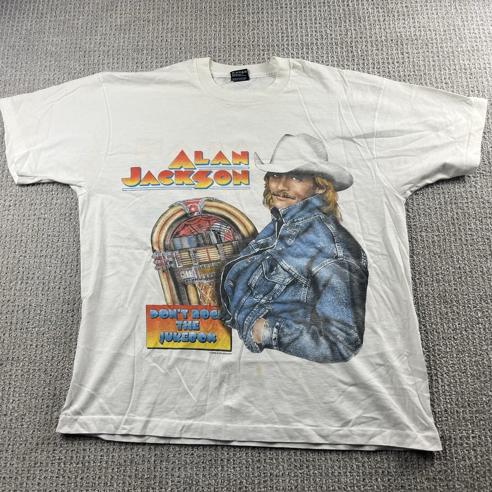Vintage 1993 Alan Jackson Don’t Rock The Jukebox T-Shirt XL USA Screen Play 90s